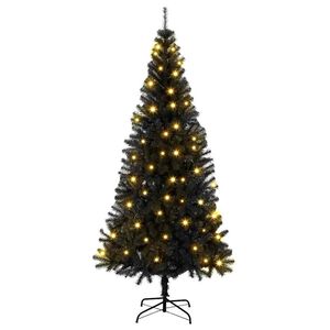 vidaXL Albero di Natale con 300 LED con supporto Nero 180 cm PVC