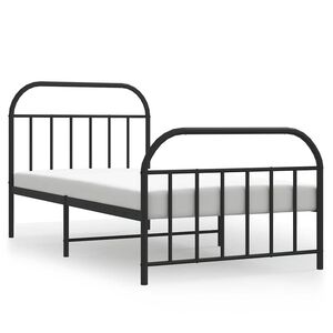 vidaXL Giroletto con Testiera e Pediera Metallo Nero 100x200 cm