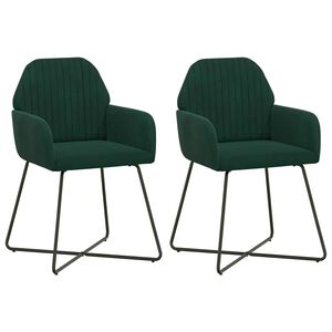 vidaXL Sedie da pranzo 2 pz Velluto Verde Scuro 55 x 50 x 84 cm