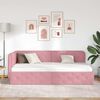 vidaXL Cornice del letto ad angolo Rosa 90 x 200 cm Velluto