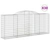vidaXL Cesti Gabbioni ad Arco 30 pz 300x50x120/140 cm Ferro Zincato