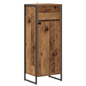 vidaXL Mobile da Bagno con cassetto Legno vecchio 40 x 30 x 100 cm