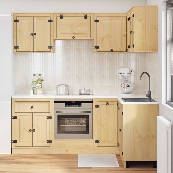 vidaXL Armadietto con porta SKI 8 pcs Marrone Miele Pino massello