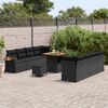 vidaXL Set Divano da Giardino con cuscino 12 pcs Nero polyrattan