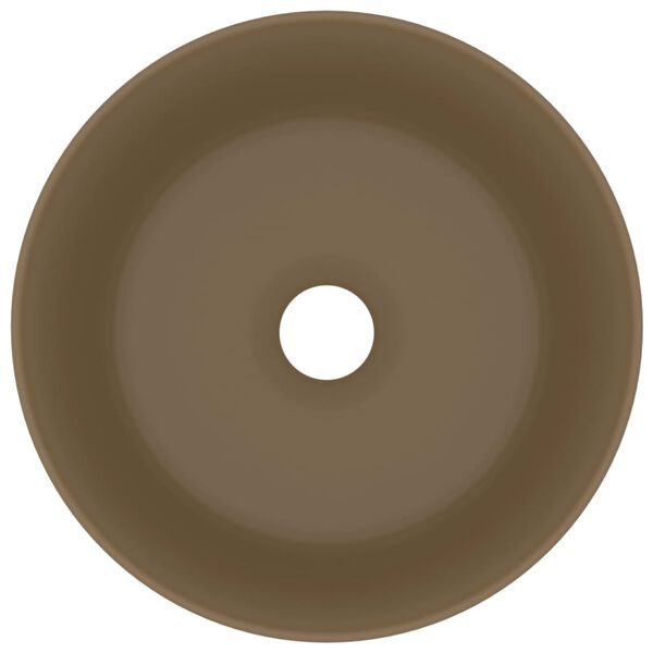 vidaXL Lavandino Lusso Rotondo Crema Opaco 40x15 cm in Ceramica