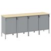 vidaXL Mobile da lavoro 4 pcs Nero e Grigio 200 x 55 x 85 cm