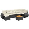 vidaXL Set Divani da Giardino con Cuscini 8 pz Nero in Polyrattan