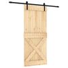 vidaXL Porta scorrevole 90 x 210 cm Naturale e Nero