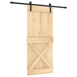 vidaXL Porta scorrevole 90 x 210 cm Naturale e Nero