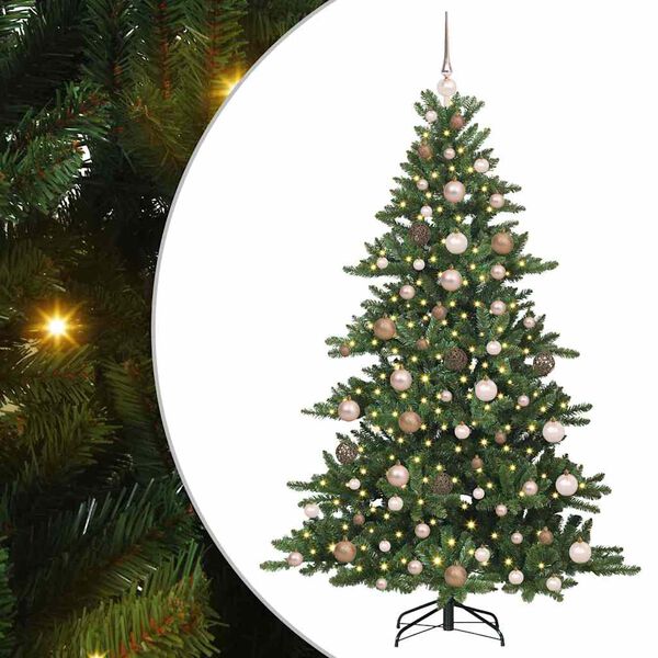 vidaXL Albero di Natale Artificiale con Rami Pieghevoli Verde 180 cm
