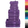 vidaXL Set ASciugamani SOLUND 12 pz Viola 600 gsm