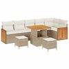 vidaXL Set Divano da Giardino 11 pz 7-Numero di posti Beige e Crema