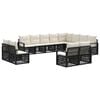 vidaXL Set Divano da Giardino 12 pcs Nero polyrattan