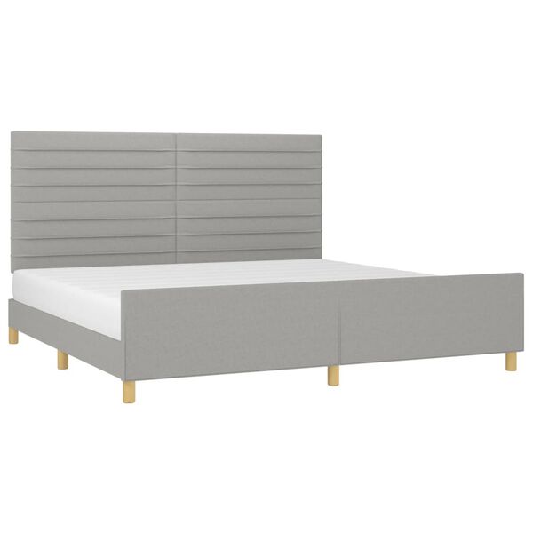 vidaXL Giroletto senza Materasso Grigio Chiaro 200x200 cm Tessuto