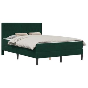 vidaXL Struttura letto con materasso Verde Scuro 120 x 190 cm Velluto
