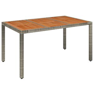 vidaXL Tavolo da Giardino Piano in Legno Grigio 150x90x75cm Polyrattan