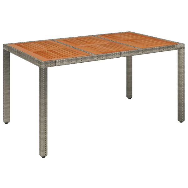 vidaXL Tavolo da Giardino Piano in Legno Grigio 150x90x75cm Polyrattan