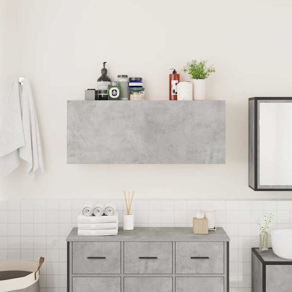 vidaXL Armadietto da Bagno Grigio Cemento 100x25x40 cm in Truciolato