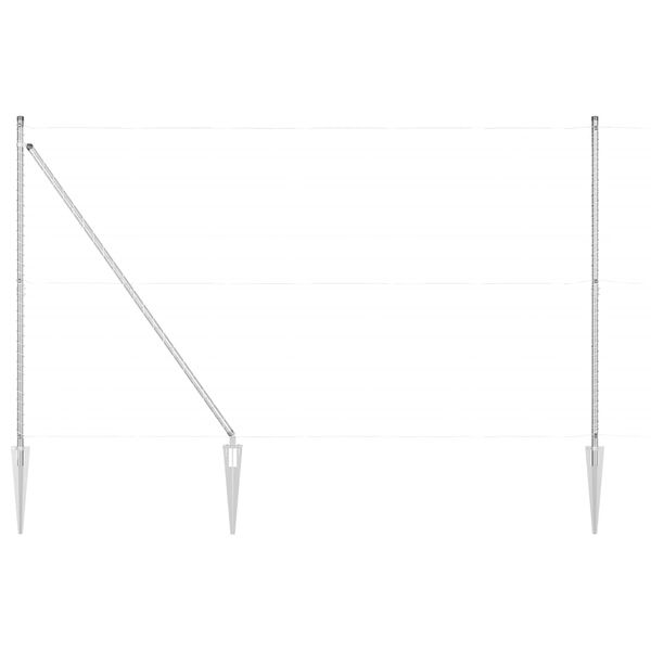 vidaXL Palo della recinzione 26 pcs Grigio 3,2 x 3,2 x 170 cm Acciaio