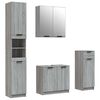 vidaXL Set Mobili da Bagno 4 pz Grigio Sonoma in Legno Multistrato