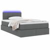 vidaXL Letto con contenitore e LED Grigio scuro 120 x 200 cm