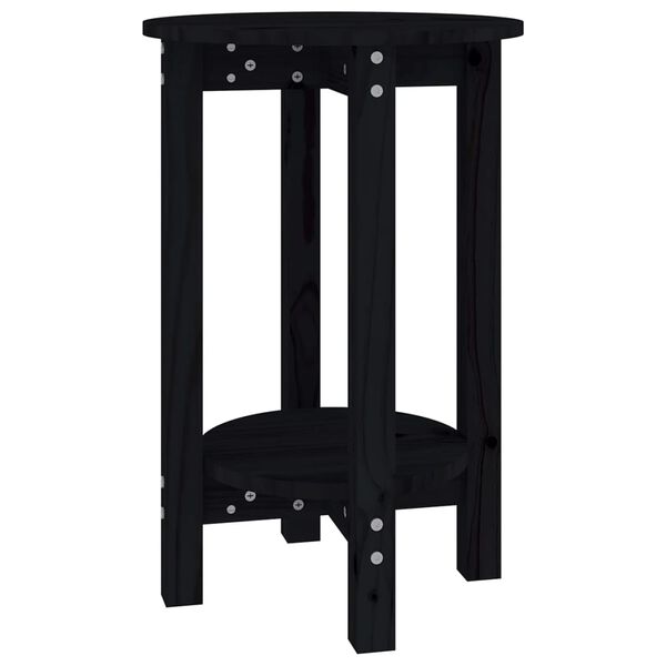 vidaXL Tavolino da Salotto Nero &Oslash; 40x60 cm in Legno Massello di Pino