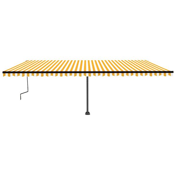 vidaXL Tenda da Sole Autoportante Manuale 600x350 cm Gialla Bianca