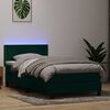 vidaXL Letto a Molle con Materasso e LED Verde Scuro 80x210 cm Velluto