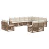 vidaXL Set Divano da Giardino 12 pcs Beige e Bianco Crema polyrattan