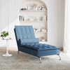 vidaXL Chaise Longue Massaggi Cuscino a Rullo Blu in Tessuto