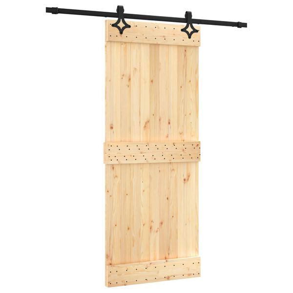 vidaXL Porta Scorrevole con Set Hardware 85x210 cm Legno Massello Pino