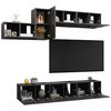 vidaXL Set Mobili Porta TV 7 pz Grigio in Legno Multistrato