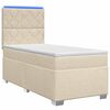 vidaXL Letto box spring con materasso Crema 80 x 200 cm Tessuto