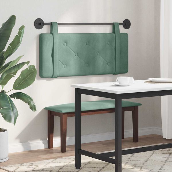 vidaXL Testata appesa Verde Mare 110 x 55 x 5 cm Velluto