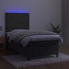 vidaXL Letto a Molle con Materasso e LED Grigio Scuro 80x200cm Velluto