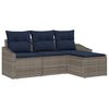 vidaXL Set di divani con cuscino 4 pcs Grigio e Blu Navy polyrattan