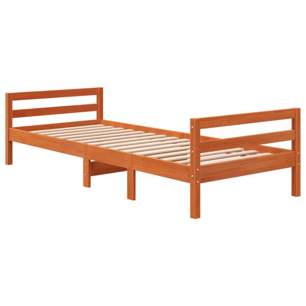 vidaXL Letto senza Materasso Marrone Cera 90x200 cm Legno di Pino