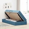 vidaXL Letto con contenitore e materasso Blu Scuro 90 x 200 cm Velluto