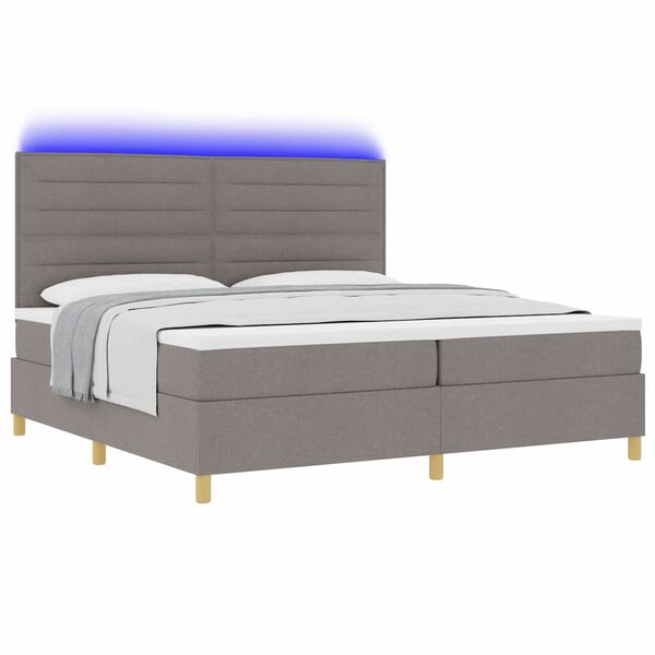 vidaXL Letto a Sorgente LED con materasso Talpa 200 x 200 cm Tessuto