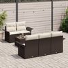 vidaXL Set di divani con cuscino 6 pcs Marrone polyrattan