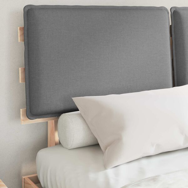 vidaXL Letto con Testiera Rivestita Grigio chiaro 135 x 190 cm