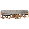 vidaXL Set di divani da esterno 8 pcs Grigio Naturale e Chiaro