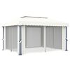 vidaXL Gazebo con Tende 4x3 cm Bianco Crema Alluminio