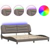 vidaXL Giroletto con LED senza Materasso Hvar Tortora 200x200 cm in Tessuto