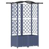 vidaXL Letto Rialzato con Griglia e Tetto Grigio 122 x 40 x 141 cm PP