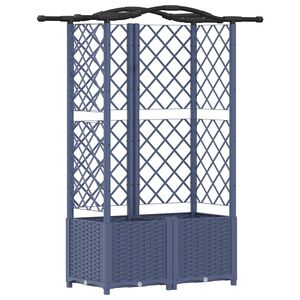 vidaXL Letto Rialzato con Griglia e Tetto Grigio 122 x 40 x 141 cm PP