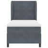 vidaXL Letto a molle con materasso Grigio scuro 200 x 90 cm Poliestere