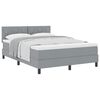 vidaXL Letto a molle con testiera Grigio chiaro 160 x 200 cm Tessuto