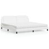vidaXL Letto con Materasso Zadar Bianco 200x200cm in Similpelle