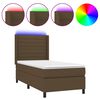 vidaXL Letto a Molle Materasso e LED Marrone Scuro 90x200cm in Tessuto